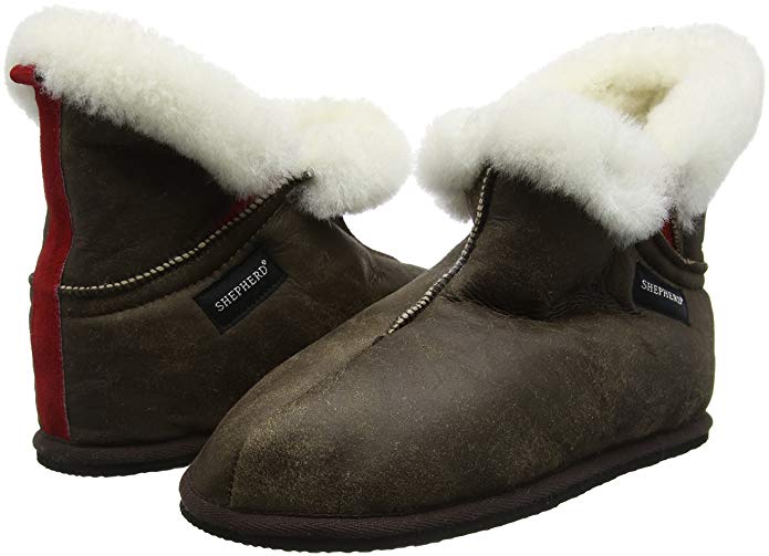 Chaussons montants homme en peau d’agneau fourrés laine Shepherd, slippers homewear