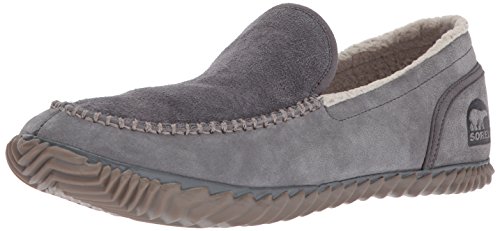 Pantoufle Mocassin homme mi-haute en peau fourrée Sorel, couleur grise